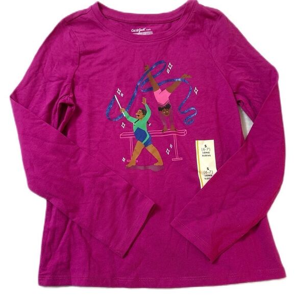 Nwt cat & jack gymnast, long sleeve shirt size 6/7 - Picture 1 of 1